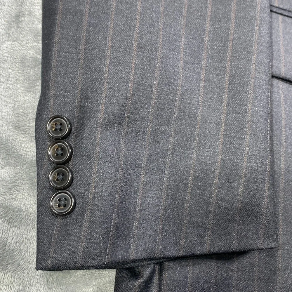 Ralph‎ Lauren Blazer Size 54R Sport Coat Jacket Wool Black Label Striped Suit